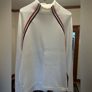 Men's Thom Browne New York long sleeved ribbed cotton polo size 2/medium